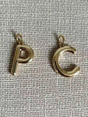 Roxanne Assoulin The Very Big Puffy Initial Charms P & C Set of 2